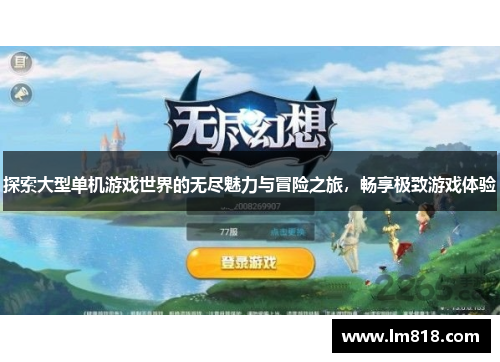 探索大型单机游戏世界的无尽魅力与冒险之旅，畅享极致游戏体验